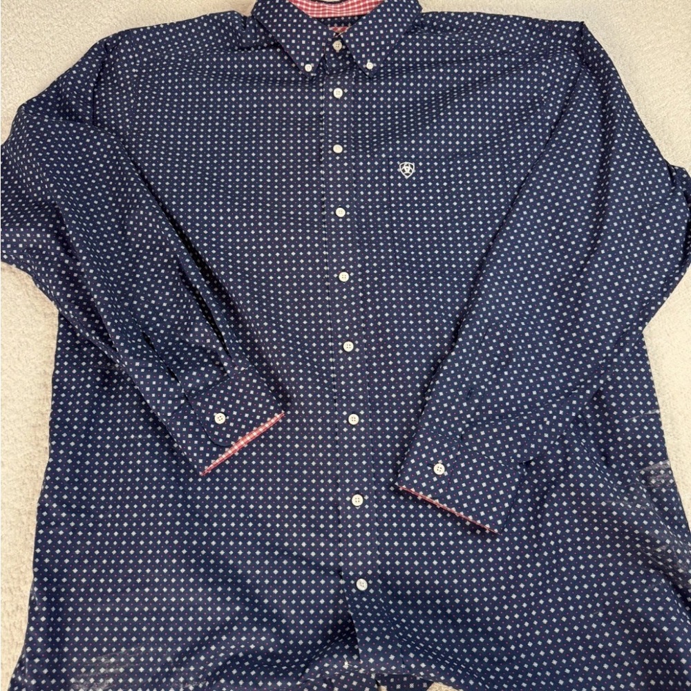 Ariat Blue Geometric Dress Shirt